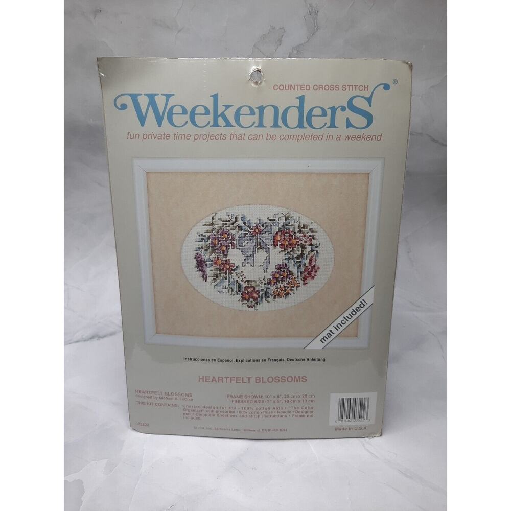 JCA Weekenders Counted Cross Stitch Kit Heartfelt Blossoms 03522